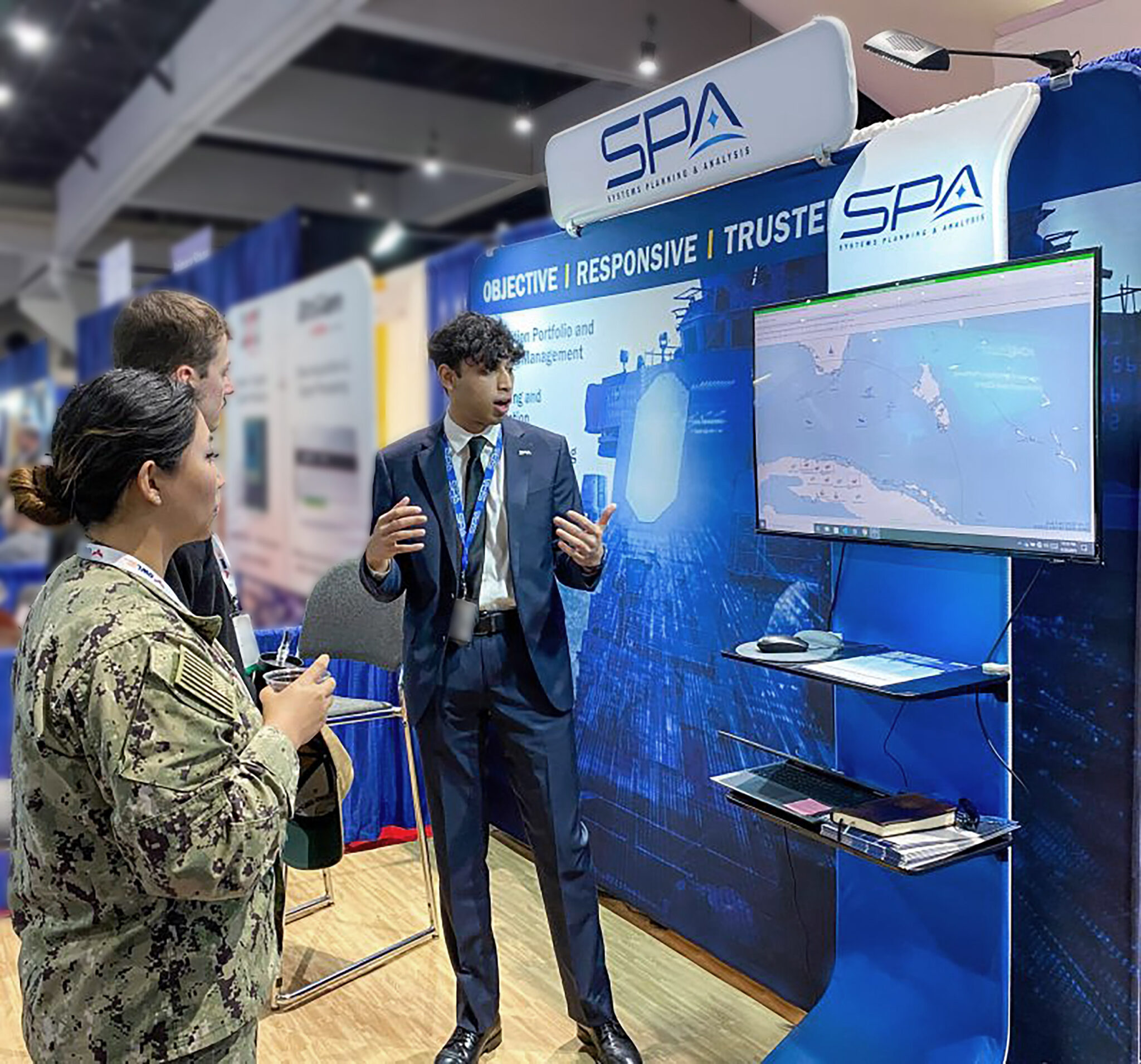 An SPA employee presents at AFCEA West 2025